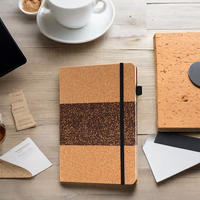 Carnet A5 avec logo personnalisé Journal écologique en cuir recyclé avec couverture en liège Reliure à feuilles mobiles pour la prise de notes Cadeau