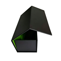 Scatola Magnetica Pieghevole Nera di Lusso Personalizzata, Confezione Regalo Rigida Pieghevole Premium con Logo, Direttamente dalla Fabbrica, Spugna Opaca Portatile