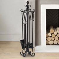 5 pièces ensemble d'outils de cheminée ensemble d'outils de bois de chauffage intérieur en fonte ensemble et support accessoires de cheminée extérieure ensemble outils de cheminée