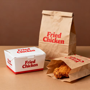 Kartonnen afhaalkartonnen doos voor kip, friet, pizza, hamburger, <span class=keywords><strong>burger</strong></span>, met scharnier, ecologisch, voor fastfoodverpakkingen - Product Image 5