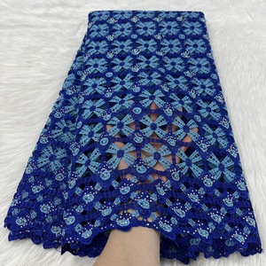 Ropa Africana telas cordón encaje alta calidad dos colores <span class=keywords><strong>bordado</strong></span> <span class=keywords><strong>guipur</strong></span> encaje <span class=keywords><strong>con</strong></span> <span class=keywords><strong>piedras</strong></span> - Product Image 6