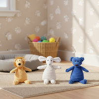 Assortiment de jouets en peluche écologiques en gros Bouledogue français Jouet en peluche en velours côtelé pour chien pour soulager le stress et l'entraînement