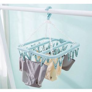 Porte-chaussettes pliant en plastique à 32 pinces pour séchage domestique – Vente en gros - Product Image 6
