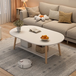 Mesa de Centro Pequeña de Diseño Escandinavo, Marco de Madera, Tapa de Vidrio, Muebles Modernos para Sala de Estar, Dormitorio o Apartamento - Product Image 3