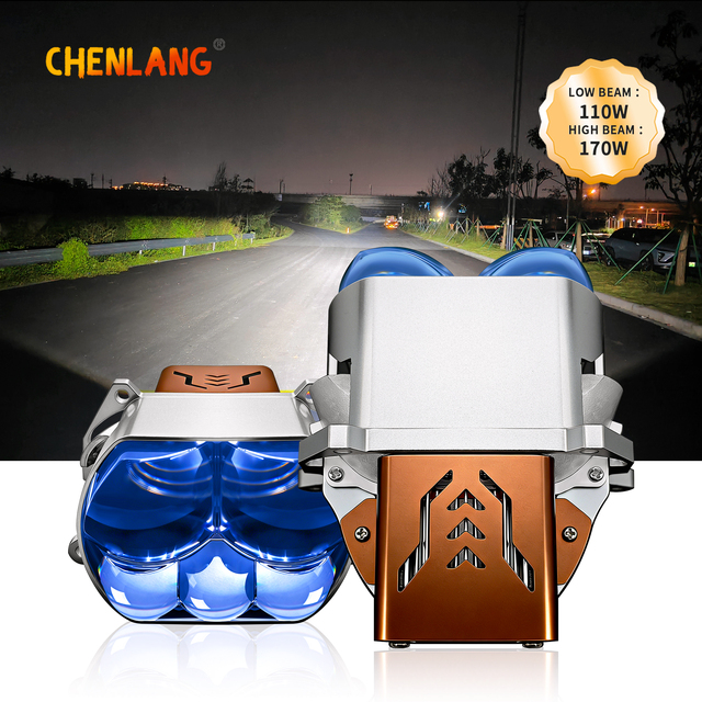 New Arrival Auto Driving Light BI LED Projector Lens 170W 6500K 4 Reflect Cups Five Laser Super Bright Matrix LED Headlight Lens
