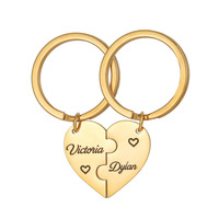 Personalisierter Schlüsselanhänger aus Metall, Blanko DIY Schlüsselanhänger, Souvenir, Valentinstagsgeschenk, Paar-Schlüsselanhänger