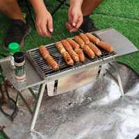 Barbecue portable pliable en acier inoxydable pour extérieur, idéal pour le camping et la vente en gros