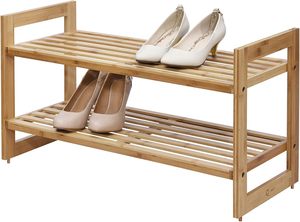 Basici <span class=keywords><strong>scarpiera</strong></span> in bambù impilabile a 2 livelli - Product Image 3