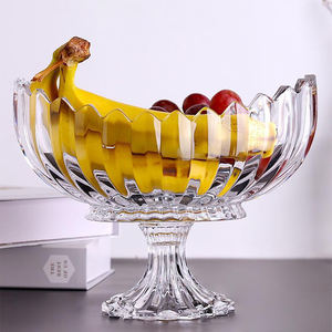 Hxglass da 6 a 13 pollici eco-friendly trasparente crinale in cristallo piatto di frutta con coperchio ciotola decorativa e Set di piatti - Product Image 6