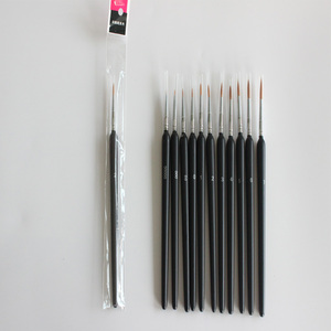 Qualité supérieure 11 pièces DIY pinceau ensemble en plastique stylo poignée professionnel Nylon cheveux <span class=keywords><strong>matériel</strong></span> différentes tailles <span class=keywords><strong>pour</strong></span> peintres - Product Image 4