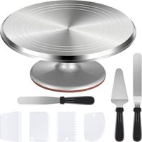 Plateau tournant pour la décoration de gâteaux de 12 pouces, support de présentation de cuisine, plateau tournant en alliage d'aluminium, support rotatif pour gâteaux