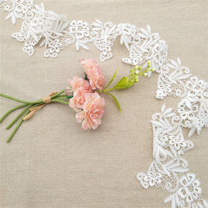 Dentelle chimique guipure brodée de luxe de haute qualité, volants fantaisie, largeur 7 cm, motif floral textile pour vêtements et décoration intérieure - Product Image 2