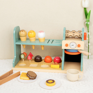 Juego de simulación para niños, <span class=keywords><strong>juguete</strong></span> de helado de simulación, máquina de café de madera, <span class=keywords><strong>cafetera</strong></span> de <span class=keywords><strong>juguete</strong></span> - Product Image 3