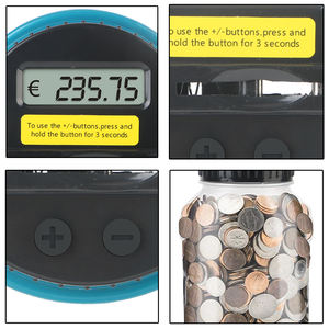 Cubo para Monedas al por Mayor, Hucha Transparente de Gran Capacidad, Tarro de Ahorro Inteligente para Dólares y Libras con Conteo Automático - Product Image 3