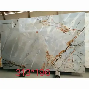 Quartzite Biru Muda Brasil Batu UNION Lempengan Batu Alam Lain 32,2 MPa 137mpa BR;200 Mewah Desain Grafis Modern Hotel