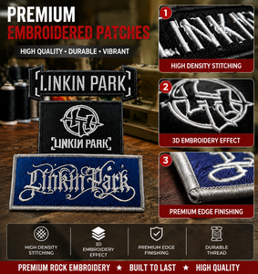 Europeo e americano Street Fashion Trend Music Rock <span class=keywords><strong>Linkin</strong></span> Park Band Iron-on patch ricamate DIY distintivi personalizzati - Product Image 2
