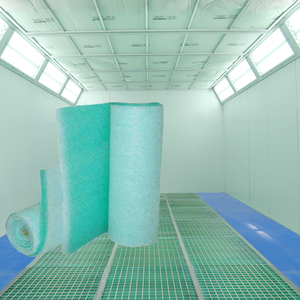 Filtre anti-peinture en fibre de verre verte PA pour cabine de peinture, filtre de plafond, média filtrant pour cabine de peinture gonflable avec système de filtration - Product Image 2