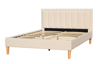 Lit double moderne rembourré avec éclairage LED sur la tête de lit, vente en gros