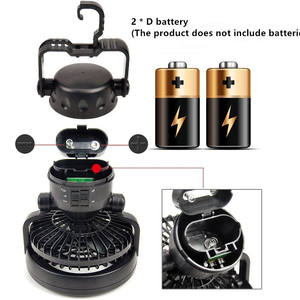 Linterna LED Portátil para Camping con Ventilador de Techo y Luz Nocturna de Emergencia - Funciona con Batería - Product Image 4