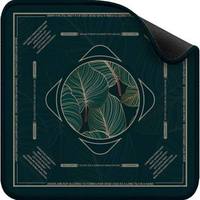 Tapis de Mahjong vert à motif de feuilles tropicales avec centre Monstera, règles Charleston, antidérapant pour le Mahjong américain
