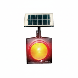 Feux clignotants LED solaires de 200 mm avec réflecteur blanc et boîtier en HDPE - Product Image 2
