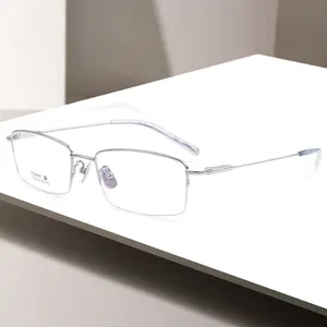 2024 नए डिजाइन जापान लोकप्रिय थोक टाइटेनियम आधा फ्रेम आंखों का चश्मा अच्छी गुणवत्ता वाला चश्मा
