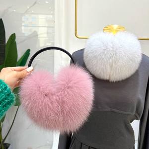 بالجملة قابل للتعديل، واقي الاذن الجلدي الشتوي الدافئ من فرو الثعلب الحقيقي، واقي النساء الفرو الثعلب الحقيقي واقيات النساء - Product Image 3