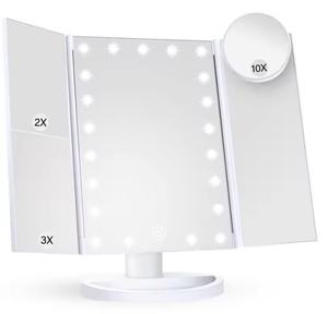 Le best-seller de Xiaohongshu 2025: nouveau miroir de maquillage de bureau à LED, simple face, pliable, avec grossissement - Product Image 1