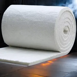 Yüksek yoğunluklu 96/128 kg/m3 alüminyum blankets battaniyeler fırın için 1260 seramik elyaf yalıtım battaniyesi