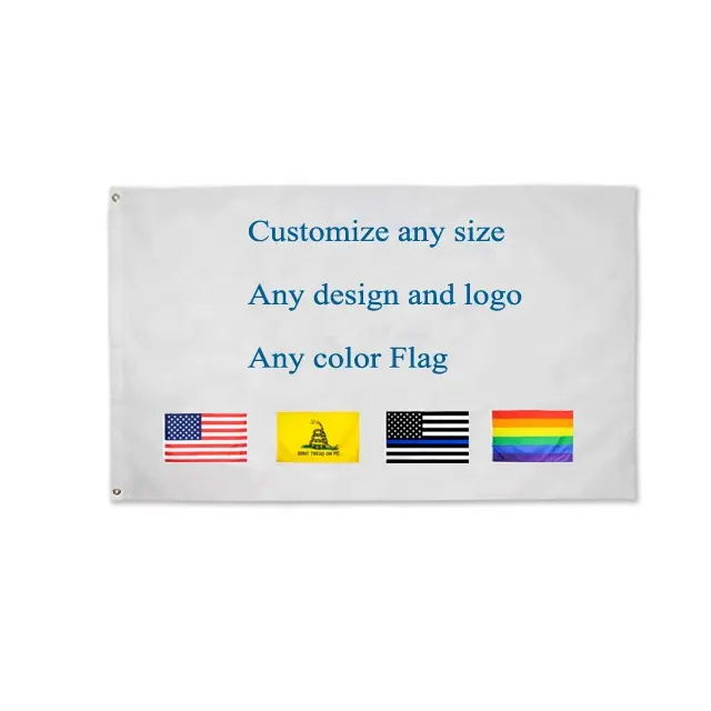Personalizado vários tamanhos e designs impressa bandeira de propaganda com ranhuras