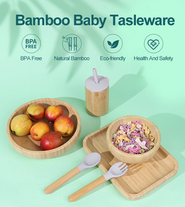 Tùy Chỉnh Sinh Thái Thân Thiện Với Thực Phẩm An Toàn Tre Sippy Cup Bé Tre Thực Phẩm Bát Muỗng Nĩa Ăn Đặt Bộ Đồ Ăn Trẻ Em Tre Tấm <span class=keywords><strong>Set</strong></span> - Product Image 4