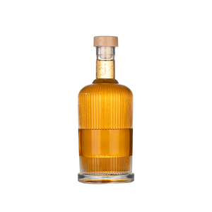 Bouteilles rondes en verre nervuré <span class=keywords><strong>de</strong></span> marque privée personnalisées avec couvercle en liège <span class=keywords><strong>Bouteille</strong></span> <span class=keywords><strong>de</strong></span> vin <span class=keywords><strong>de</strong></span> 750ml pour liqueur Vodka Brandy <span class=keywords><strong>Rhum</strong></span> Gin <span class=keywords><strong>Bouteille</strong></span> d'emballage - Product Image 2