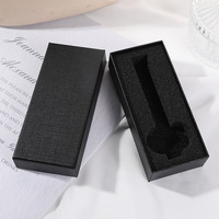Boîte à montre noire haut de gamme à couvercle rabattable, boîte cadeau pour bijoux et accessoires, en carton rigide avec plateau intérieur estampé, vente en gros