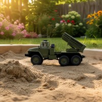 Camion militaire RC à l'échelle 1/16, 6x6, lance-roquettes, télécommande 2,4 GHz, véhicule routier avec lumières, prêt à rouler, jouet pour enfants, chargeur inclus