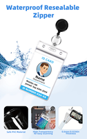 Porte-cartes d'identité personnalisés, étanches, refermables avec fermeture éclair, en PVC souple, pochette pour badge, porte-carte d'identité