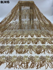 2025 sang trọng đính cườm Ren Vải vải cô dâu thêu sang trọng hạt và sequins ren - Product Image 3