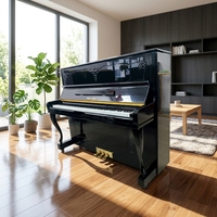 Young Chang U121 Black Vertical Piano With Slow Fall Keyboard Balanced Tone Suitable for Family and Studio Use