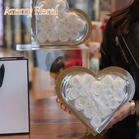 2025yearsAM-PFF19 Ammy Kotak Bunga Mawar Bentuk Hati Hari Valentine, Mawar Asli Awet Selamanya untuk Ibu Terbaik