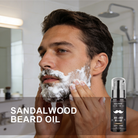 Kit de croissance de barbe pour homme en marque privée OEM avec huile à barbe et baume, brosse, peigne, ciseaux et rasoir, ensemble de soin de la barbe pour cadeau