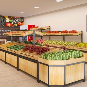 Nhà Máy Bán Hàng Trực Tiếp Tùy Chỉnh Siêu Thị Cửa Hàng Bán Lẻ Kệ Gỗ Trái Cây Và Rau Kệ Hiển Thị Đứng Giá - Product Image 2