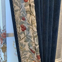 Rideaux occultants de style américain à haute occultation, nouveau modèle 2025, en tissu jacquard chenille, personnalisables, toutes saisons, pour fenêtre plate, motif floral