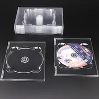 พลาสติกที่กำหนดเองการทำสำเนาซีดีเครื่องเล่นดีวีดีสำหรับรถคอนเทนเนอร์โปร่งใสแผ่นคู่ CD Digi ถาดกรณี