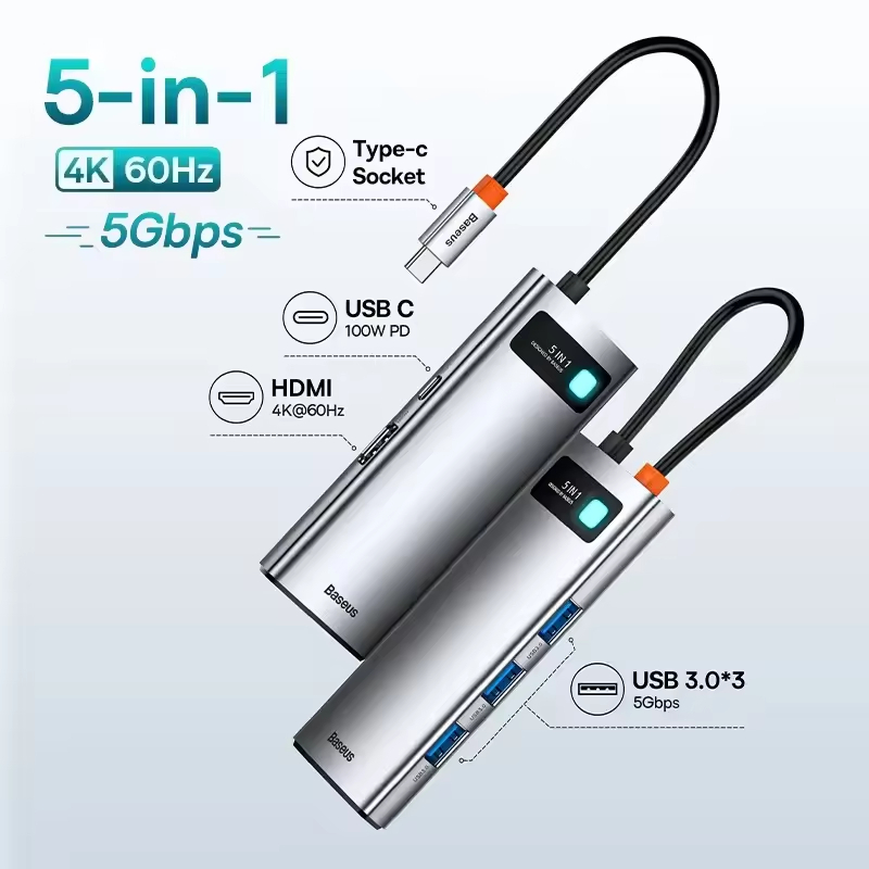 negro 5 en 1 60Hz USB 3.0