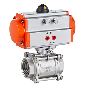 Válvula de Bola Neumática de Tres Piezas de Acero Inoxidable 304 para Alta Temperatura - Product Image 1