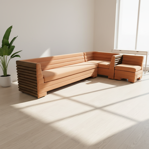 Sofá Moderno Personalizado para Sala de Estar con Diseño Único de Placa Trasera de Madera para Dormitorio y Uso en Hoteles - Product Image 1