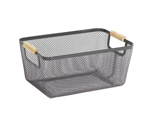 Panier en fer rectangulaire noir multicolore pour la décoration de la maison, cuisine, salle de bain - Product Image 1