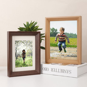 Treo tường walnut MDF gỗ lớn khung ảnh sơn dầu bên ngoài khung A4 A3 ánh sáng sang trọng Câu Đố khung - Product Image 4