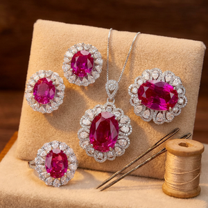 Tu Fashion Eco-friendly Brass 12mm Color-Shifting Zircon Necklace/<b>Earrings</b>/Ring <b>Set</b> Women Contemporary Daily Gold Wedding Party - Product Image 2