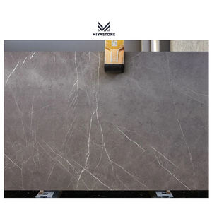 แผ่นหินอ่อนสีเทาเพียทราขัดเงากันน้ำสำหรับตกแต่งภายในห้องครัววิลล่าโรงแรมอพาร์ทเมนต์สำนักงานอาคาร - Product Image 2