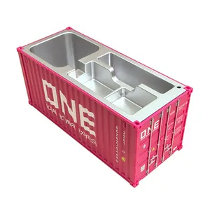 1:30 Container Shape Plastic Pen Holder Customized Printing Logo Desk Organizer Gift Box